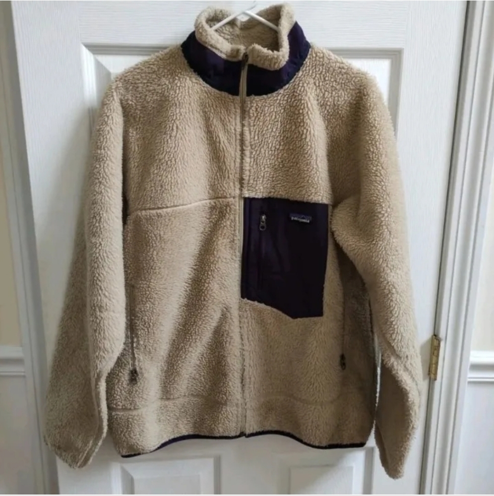 Vintage Patagonia Deep Pile Retro Fleece Jacket Men's L Oatmeal Beige